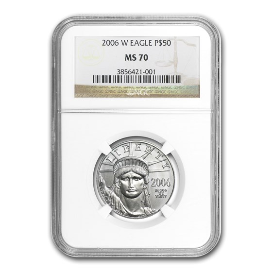 2006-W 1/2 oz Burnished Platinum American Eagle MS-70 NGC 2006-W 1/2 oz Burnished Platinum American Eagle MS-70 NGC