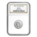 2006-W 1/4 oz Burnished American Platinum Eagle MS-70 NGC 2006-W 1/4 oz Burnished American Platinum Eagle MS-70 NGC