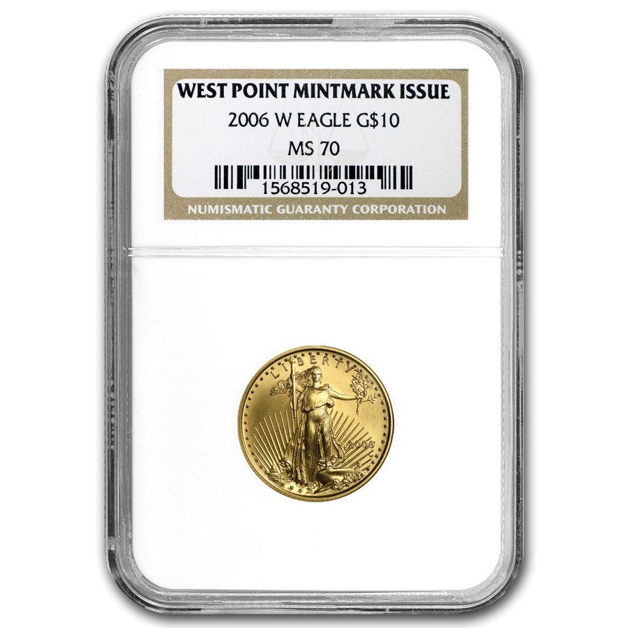 2006-W 1/4 oz Burnished Gold Eagle MS-70 NGC (West Point Label)