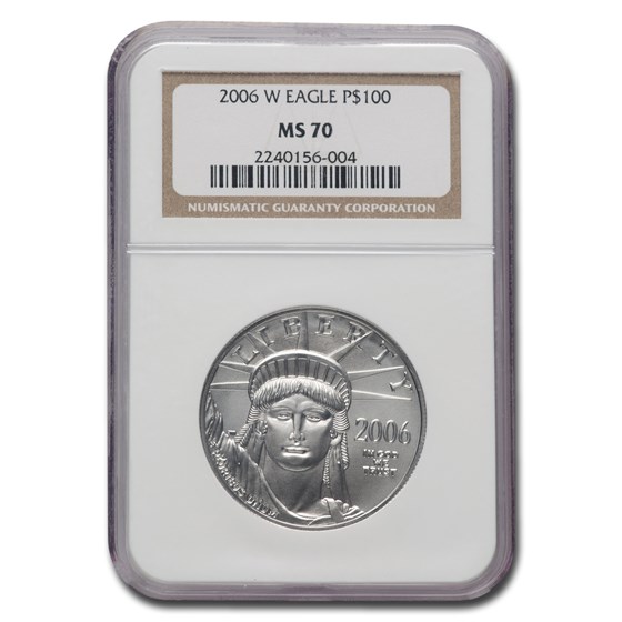 2006-W 1 oz Burnished American Platinum Eagle MS-70 NGC 2006-W 1 oz Burnished American Platinum Eagle MS-70 NGC