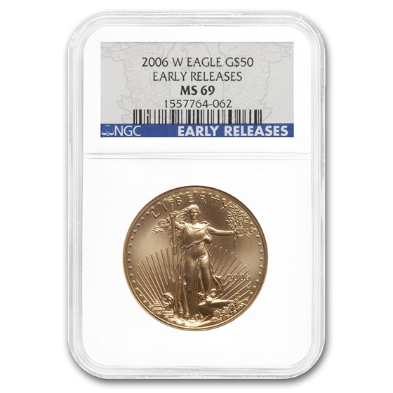 2006-W 1 oz Burnished Gold Eagle MS-69 NGC (ER) 2006-W 1 oz Burnished Gold Eagle MS-69 NGC (ER)