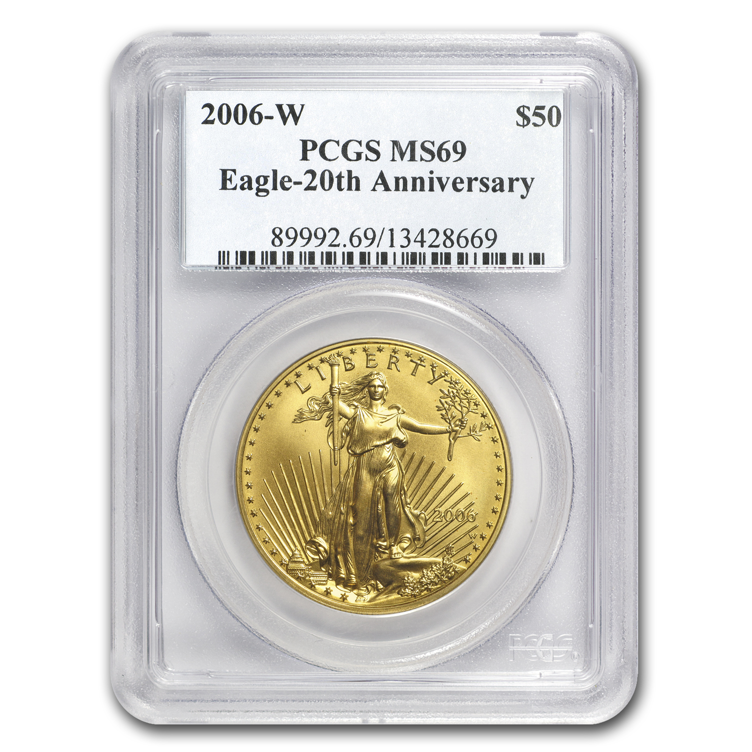 Buy 2006-W 1 oz Burnished Gold Eagle MS/SP-69 PCGS (20th