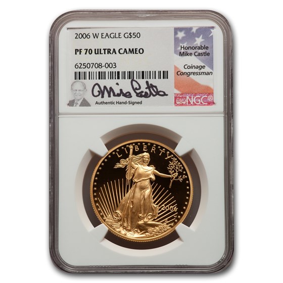 2006-W 1 oz Proof American Gold Eagle PF-70 NGC (Castle Label) 2006-W 1 oz Proof American Gold Eagle PF-70 NGC (Castle Label)