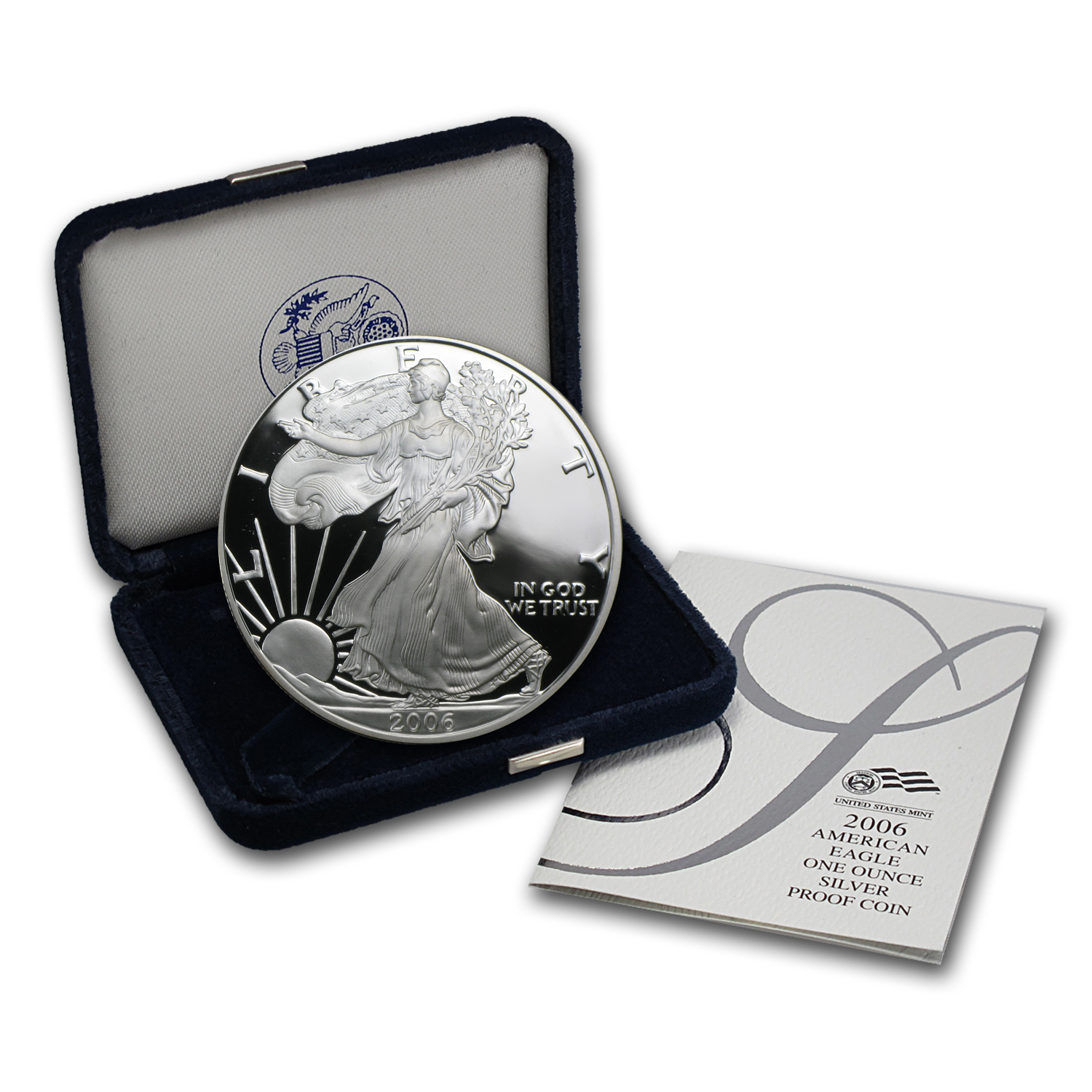 2006-W US Proof American Silver Eagle ASE Coin 1 Ounce with Box No COA 