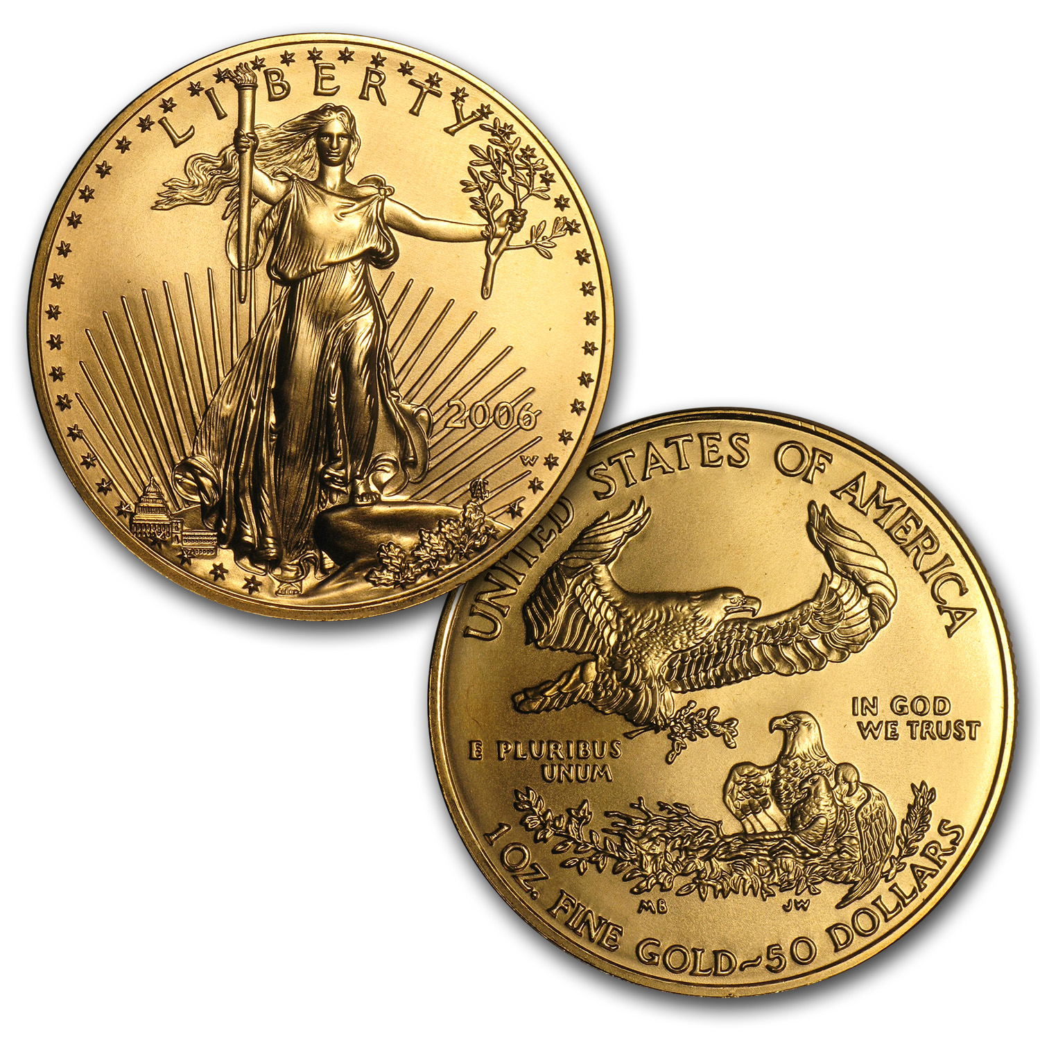 2006-W 2-Coin Burnished Gold & Silver Eagle Set (w/Box & COA) | eBay