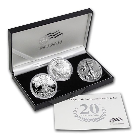 2006-W 3-Coin Proof Silver Eagle Set (20th Anniv, w/Box & COA) 2006-W 3-Coin Proof Silver Eagle Set (20th Anniv, w/Box & COA)