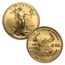 2006-W 4-Coin Burnished American Gold Eagle Set (w/Box & COA)