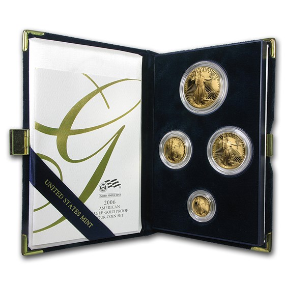 2006-W 4-Coin Proof American Gold Eagle Set (w/Box & COA)