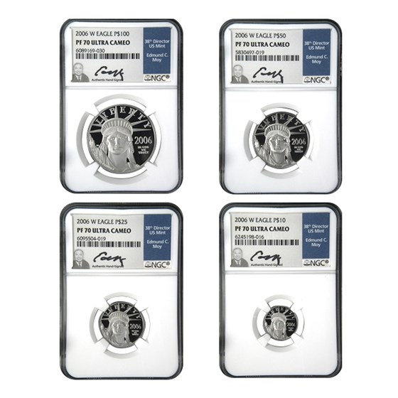 2006-W 4-Coin Proof American Platinum Eagle Set PF-70 NGC (Moy)