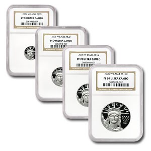 2006-W 4-Coin Proof American Platinum Eagle Set PF-70 UCAM NGC 2006-W 4-Coin Proof American Platinum Eagle Set PF-70 UCAM NGC