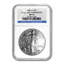 2006-W Burnished American Silver Eagle MS-69 NGC (20th Anniv)