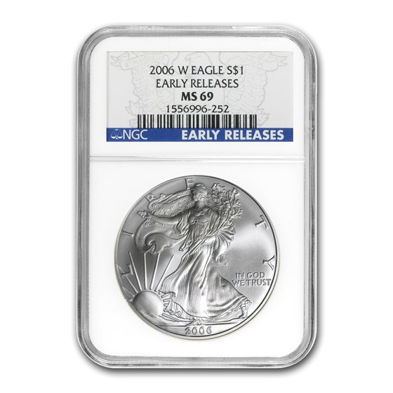 2006-W Burnished Silver American Eagle MS-69 NGC (ER) 2006-W Burnished Silver American Eagle MS-69 NGC (ER)