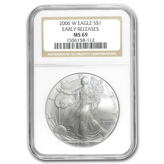 2006-W Burnished Silver Eagle MS-69 NGC (ER, Brown Label) 2006-W Burnished Silver Eagle MS-69 NGC (ER, Brown Label)
