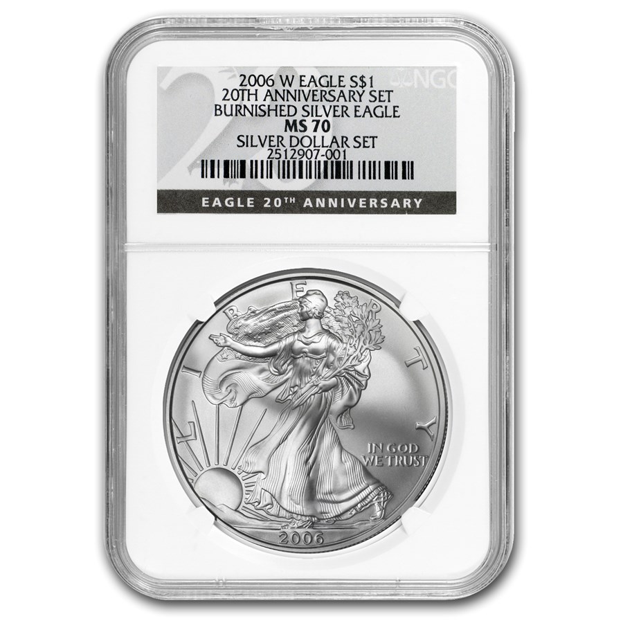 2006-W Burnished Silver Eagle MS-70 NGC (Silver Dollar Set)
