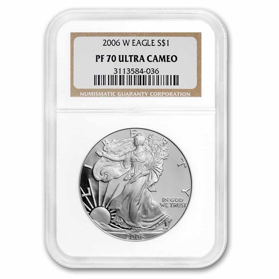 2006-W Proof American Silver Eagle PF-70 NGC 2006-W Proof American Silver Eagle PF-70 NGC