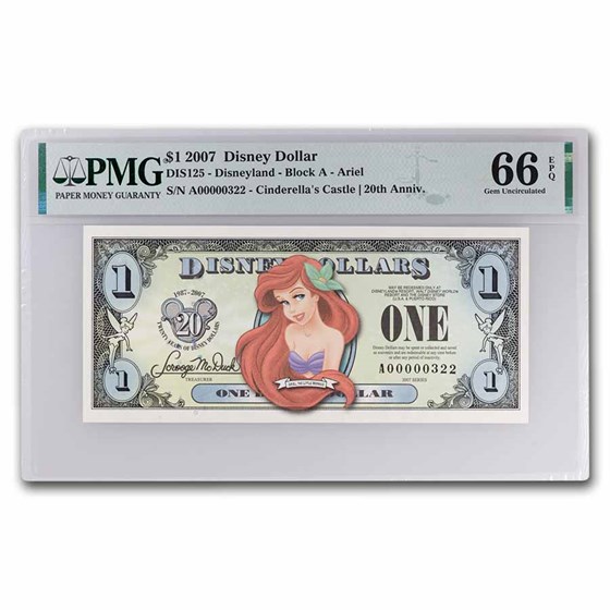 2007 $1.00 Ariel, CU-66 EPQ PMG (DIS#125) Low 3 Digit Serial # 2007 $1.00 Ariel, CU-66 EPQ PMG (DIS#125) Low 3 Digit Serial #