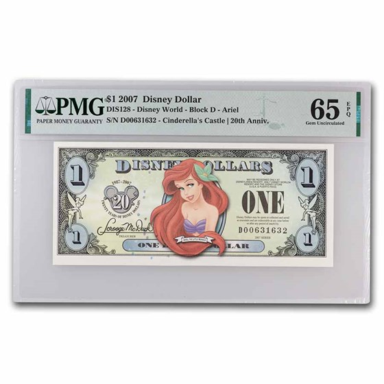 2007 $1.00 (D) Ariel CU-65 EPQ PMG (DIS#128) 2007 $1.00 (D) Ariel CU-65 EPQ PMG (DIS#128)