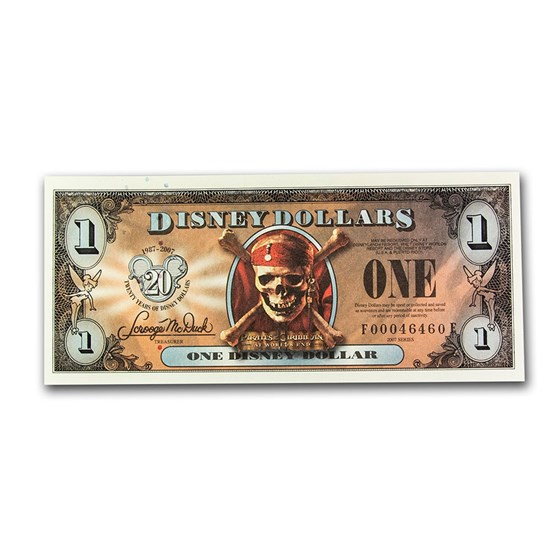 2007 $1.00 Disney Pirates of the Caribbean Gem CU (Radar Note) 2007 $1.00 Disney Pirates of the Caribbean Gem CU (Radar Note)