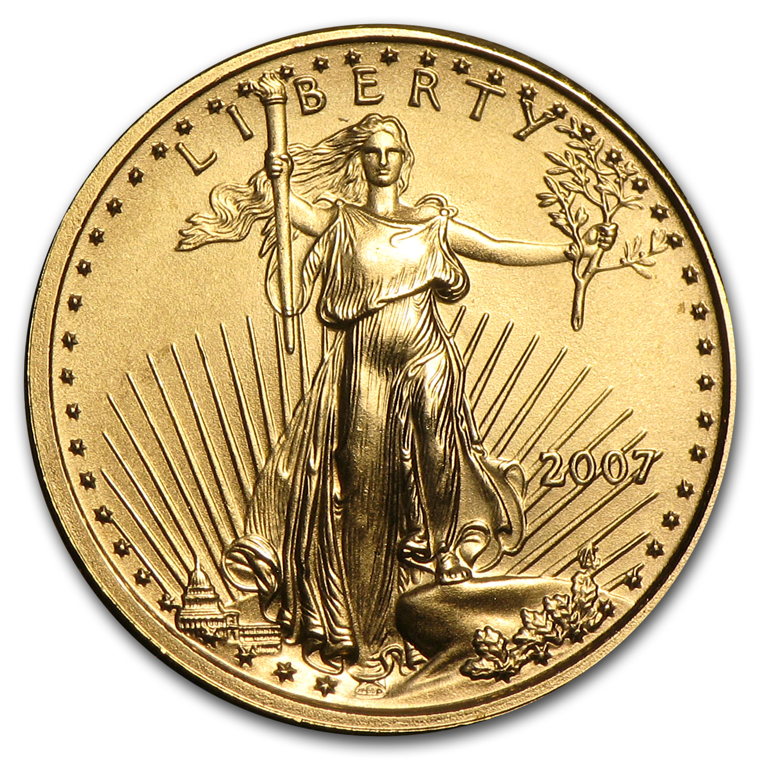 2007 W American Gold Eagle Burnished 1/10 oz $5 PCGS SP69 