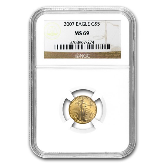 2007 1/10 oz American Gold Eagle MS-69 NGC