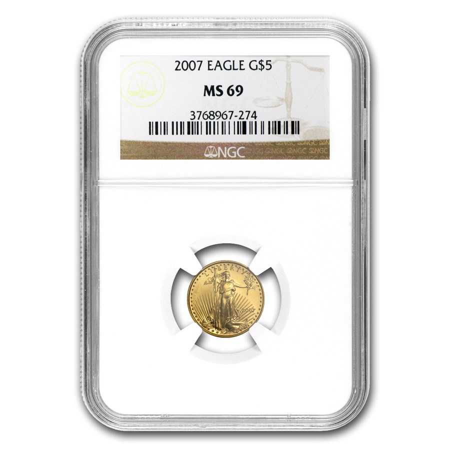 2007 1/10 oz American Gold Eagle MS-69 NGC