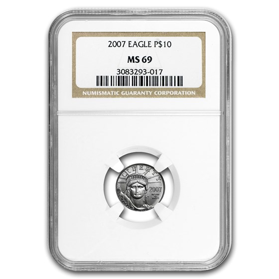 2007 1/10 oz American Platinum Eagle MS-69 NGC 2007 1/10 oz American Platinum Eagle MS-69 NGC