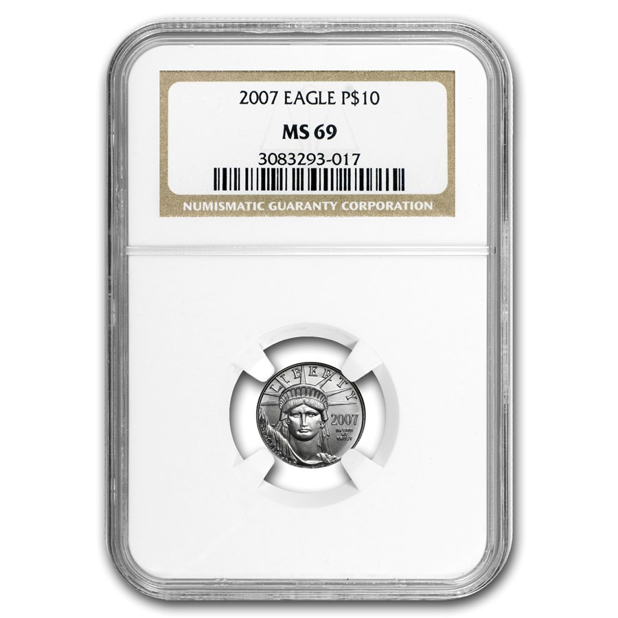 2007 1/10 oz American Platinum Eagle MS-69 NGC