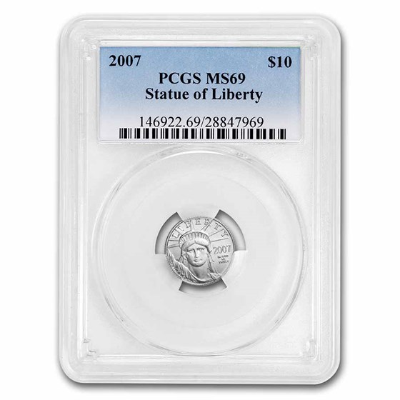 2007 1/10 oz American Platinum Eagle MS-69 PCGS 2007 1/10 oz American Platinum Eagle MS-69 PCGS