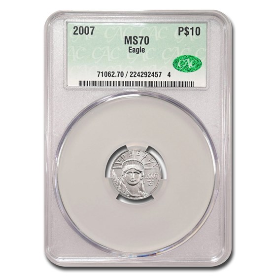 2007 1/10 oz American Platinum Eagle MS-70 CACG 2007 1/10 oz American Platinum Eagle MS-70 CACG