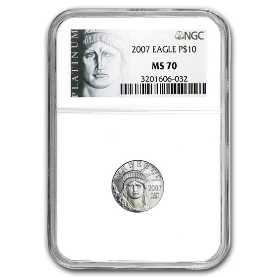 2007 1/10 oz American Platinum Eagle MS-70 NGC 2007 1/10 oz American Platinum Eagle MS-70 NGC