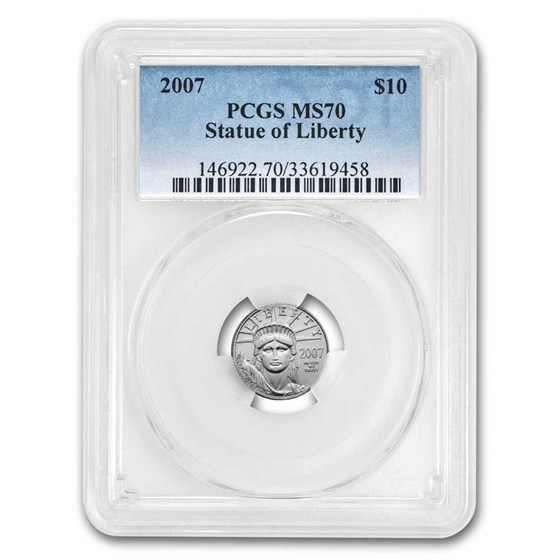2007 1/10 oz American Platinum Eagle MS-70 PCGS 2007 1/10 oz American Platinum Eagle MS-70 PCGS