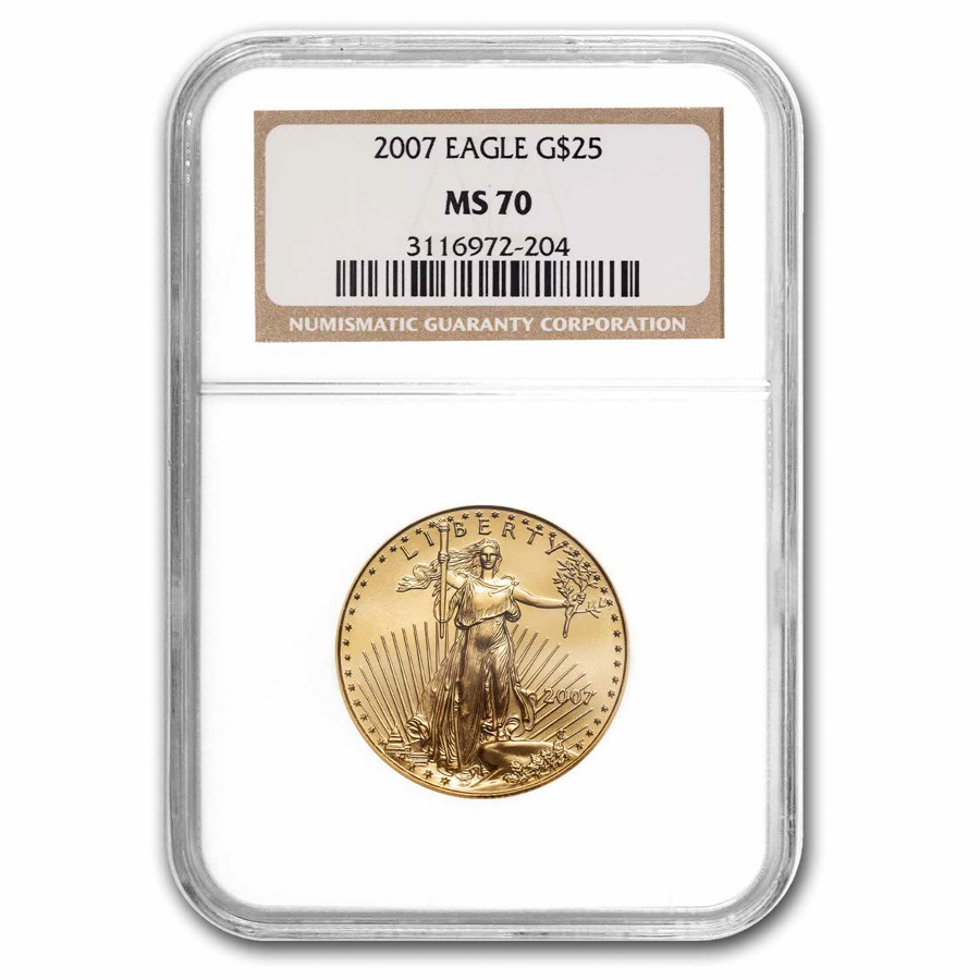 2007 1/2 oz American Gold Eagle MS-70 NGC