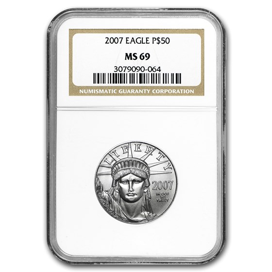 2007 1/2 oz American Platinum Eagle MS-69 NGC 2007 1/2 oz American Platinum Eagle MS-69 NGC