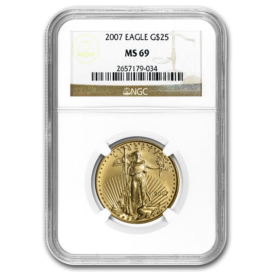 2007 1/2 oz Gold American Eagle MS-69 NGC 2007 1/2 oz Gold American Eagle MS-69 NGC