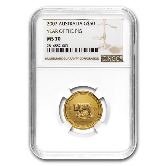 2007 1/2 oz Gold Lunar Year of the Pig MS-70 NGC (Series 1) 2007 1/2 oz Gold Lunar Year of the Pig MS-70 NGC (Series 1)
