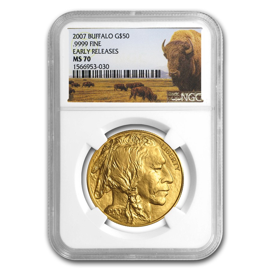 Buy 2007 1 oz Gold Buffalo MS-70 NGC (Early Releases, Buffalo Label ...