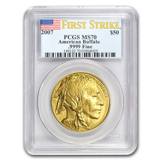 2007 1 oz Gold Buffalo MS-70 PCGS (FirstStrike®) 2007 1 oz Gold Buffalo MS-70 PCGS (FirstStrike®)
