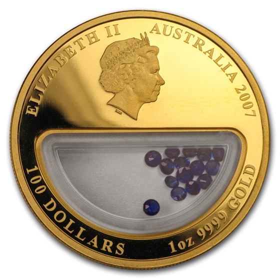 Australian Locket Buy 2007 1 oz Proof Gold Sapphire Treasures of Australia Locket Coin ...