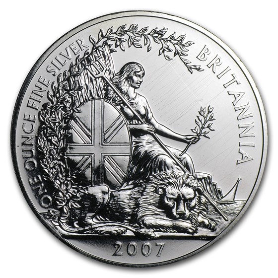2007 1 oz Silver Britannia (Abrasions) 2007 1 oz Silver Britannia (Abrasions)