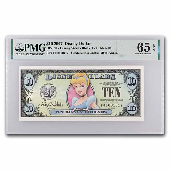 2007 $10.00 (T) Cinderella CU-65 EPQ PMG (DIS#133)