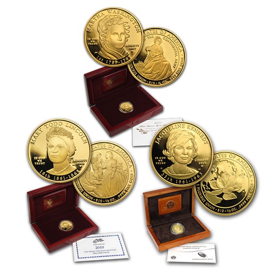 2007-2015 1/2 oz Gold First Spouse Coins Proof Set (Box & COA) 2007-2015 1/2 oz Gold First Spouse Coins Proof Set (Box & COA)