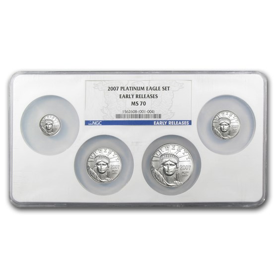 2007 4-Coin Platinum Eagle Set MS-70 NGC (ER, Uni-Holder) 2007 4-Coin Platinum Eagle Set MS-70 NGC (ER, Uni-Holder)