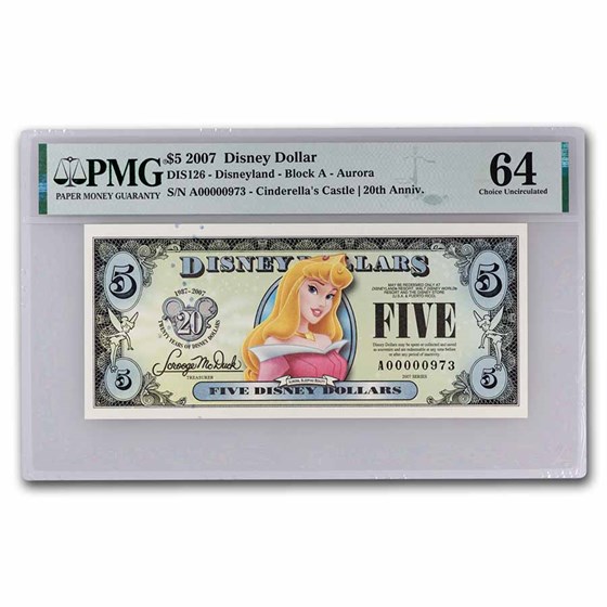 2007 $5.00 Aurora CU-64 EPQ PMG (DIS#126) Low 3 Digit Serial # 2007 $5.00 Aurora CU-64 EPQ PMG (DIS#126) Low 3 Digit Serial #
