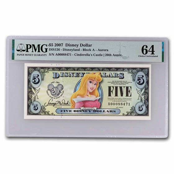 2007 $5.00 Sleeping Beauty CU-64 PMG (DIS#126) 2007 $5.00 Sleeping Beauty CU-64 PMG (DIS#126)