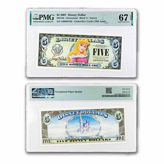 2007 $5.00 Sleeping Beauty CU-67 EPQ PMG (DIS#126)