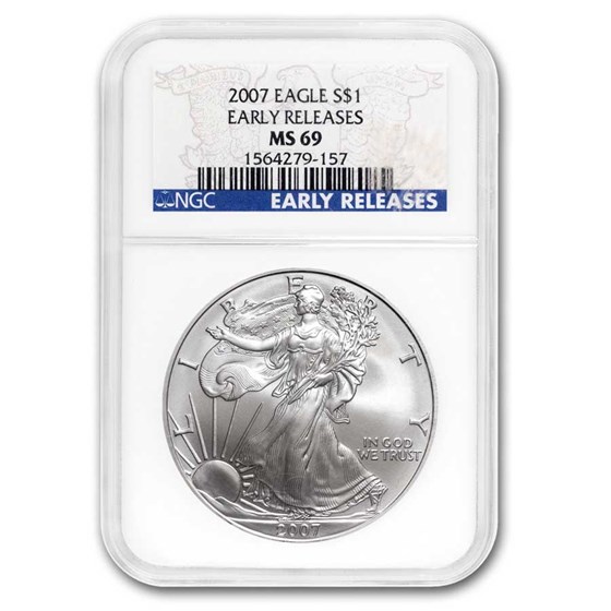 2007 American Silver Eagle MS-69 NGC (Blue Label, Early Release)