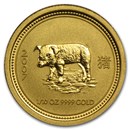 2007 Australia 1/10 oz Gold Lunar Pig BU (Series I)