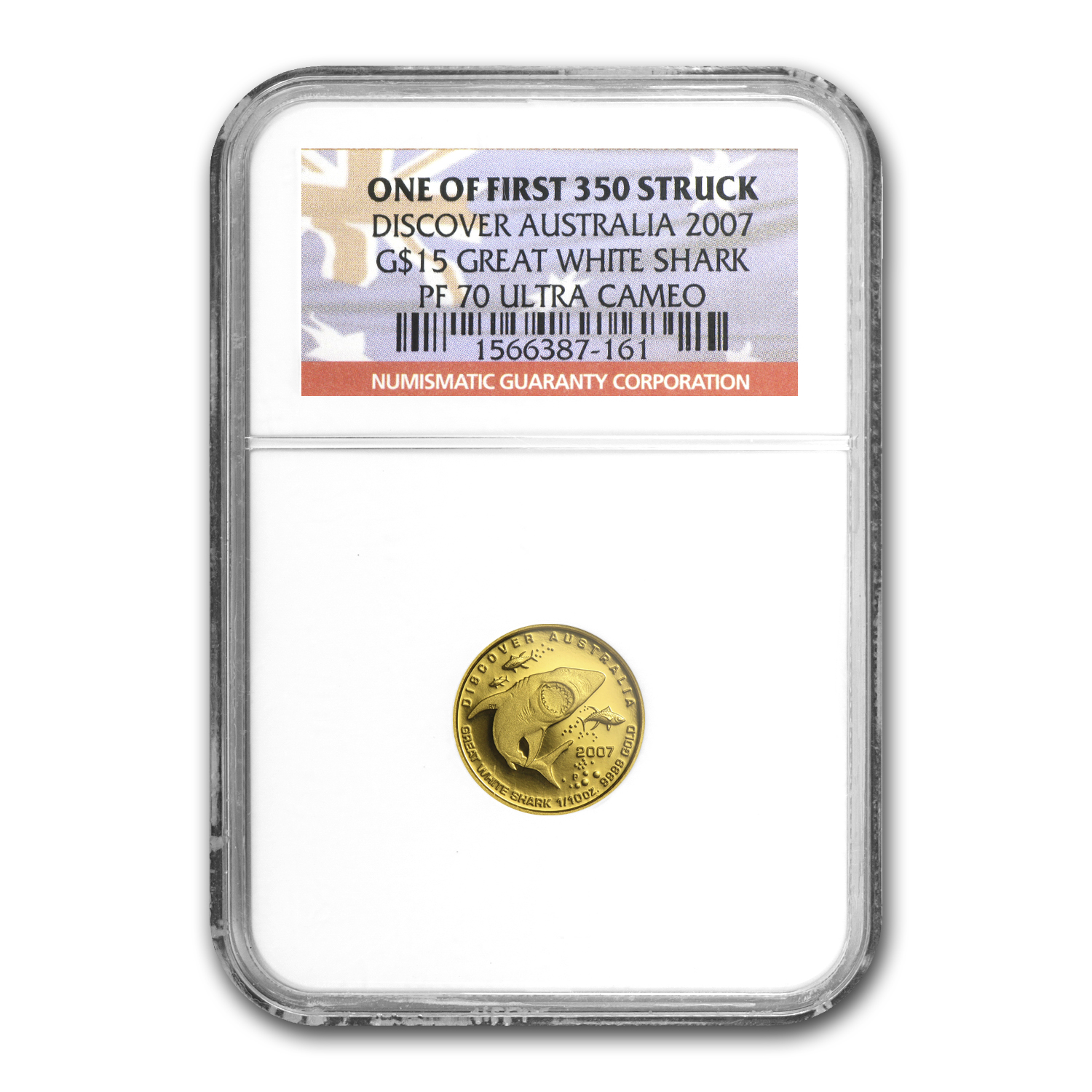 Buy 2007 Australia 1/10 oz Gold Shark Discover Australia PF-70 NGC