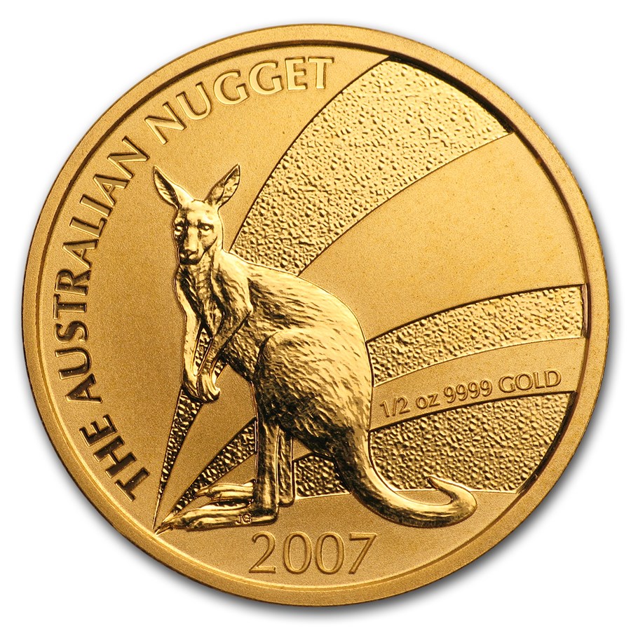 2007 Australia 1/2 oz Gold Nugget BU