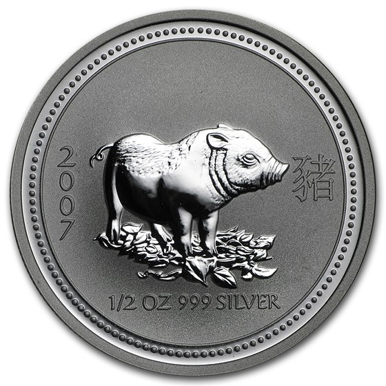 2007 Australia 1/2 oz Silver Year of the Pig BU (Series I) 2007 Australia 1/2 oz Silver Year of the Pig BU (Series I)